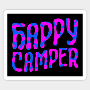 Happy Camper (psychedelic pink and blue) Sticker